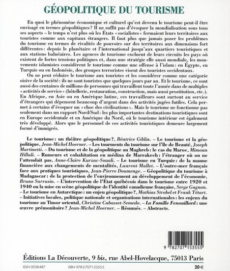 Quatrième de couverture de « HERODOTE - NUMERO 127 - GEOPOLITIQUE DU TOURISME »