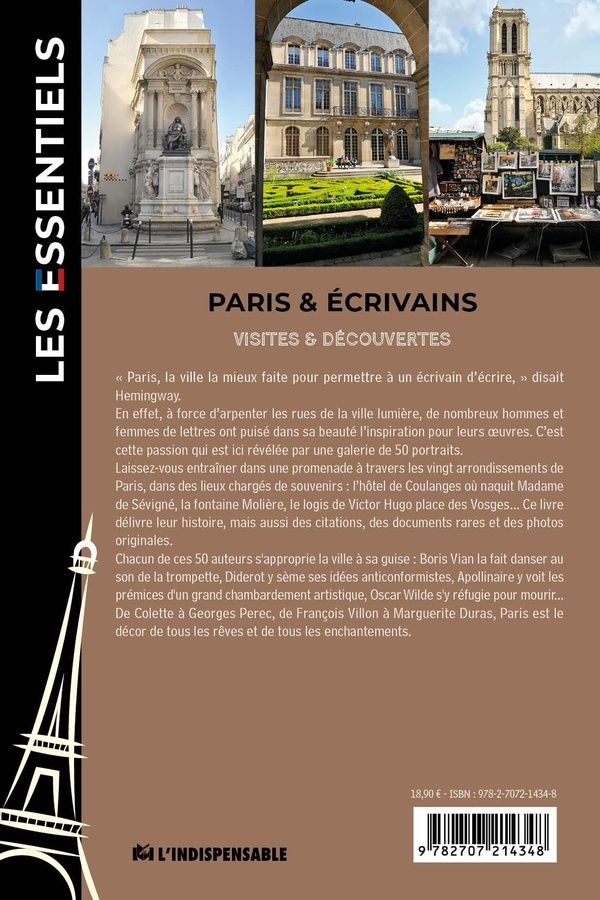 Quatrième de couverture de « Paris et ses écrivains »