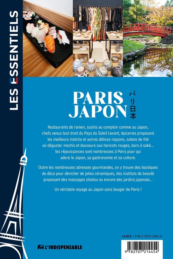 Quatrième de couverture de « Paris Japon : plus de 100 adresses de restaurants, cafés, boutiques, lieux culturels »