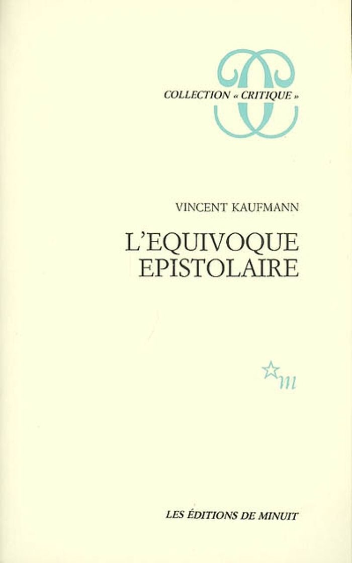 Couverture du livre « L'EQUIVOQUE EPISTOLAIRE » de Vincent Kaufmann, librairie Les Contes Infusés à Corte