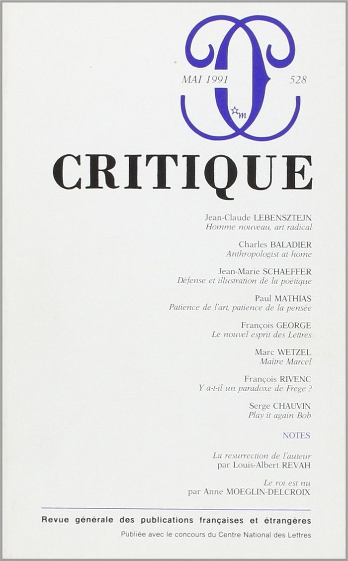 Couverture du livre « CRITIQUE 528 » de Collectif, librairie Les Contes Infusés à Corte