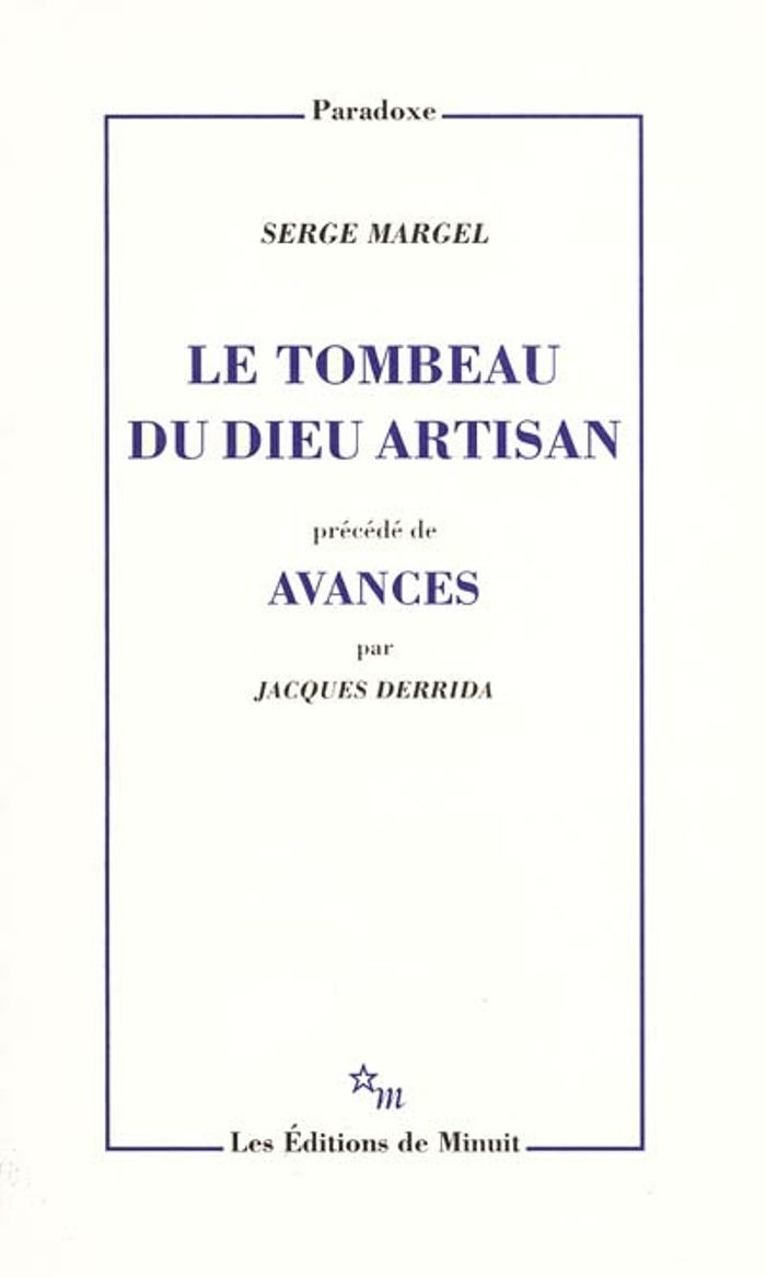 Couverture du livre « LE TOMBEAU DU DIEU ARTISAN » de Derrida/margel, librairie Les Contes Infusés à Corte