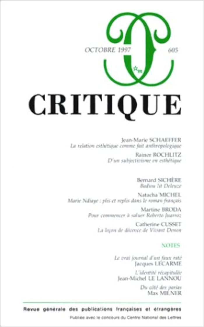 Couverture du livre « REVUE CRITIQUE 605 » de Collectif, librairie Les Contes Infusés à Corte
