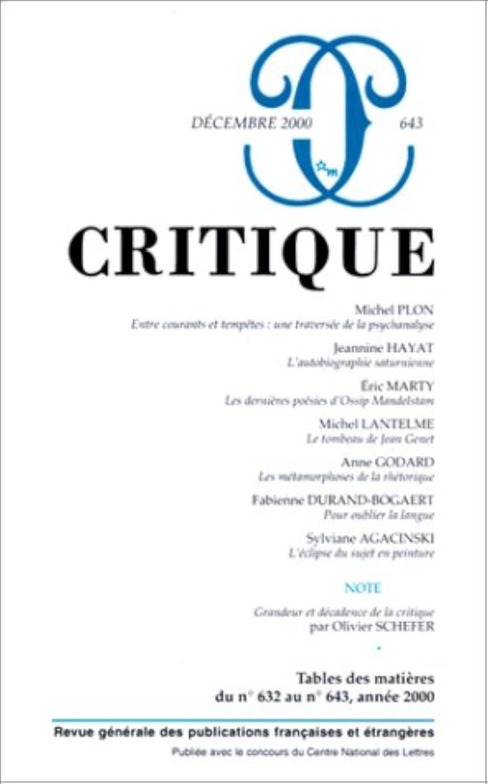 Couverture du livre « REVUE CRITIQUE 643 » de Collectif, librairie Les Contes Infusés à Corte