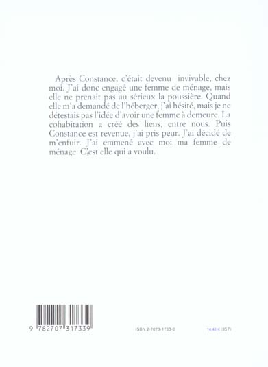 Quatrième de couverture de « UNE FEMME DE MENAGE »