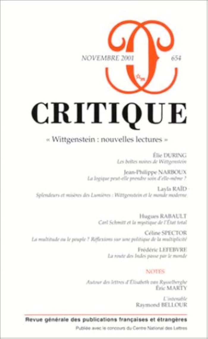 Couverture du livre « REVUE CRITIQUE 654 » de Collectif, librairie Les Contes Infusés à Corte