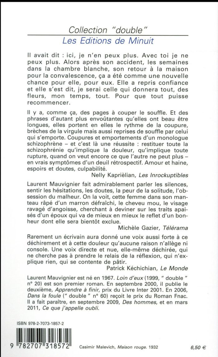 Quatrième de couverture de « APPRENDRE A FINIR »