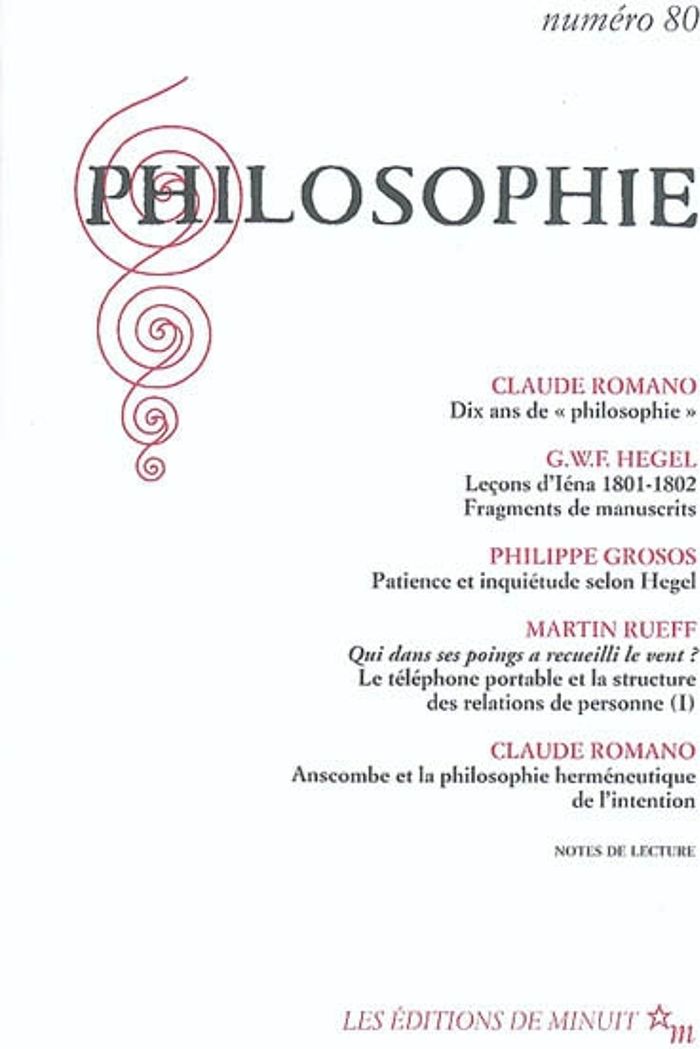 Couverture du livre « PHILOSOPHIE 80 » de Collectif, librairie Les Contes Infusés à Corte