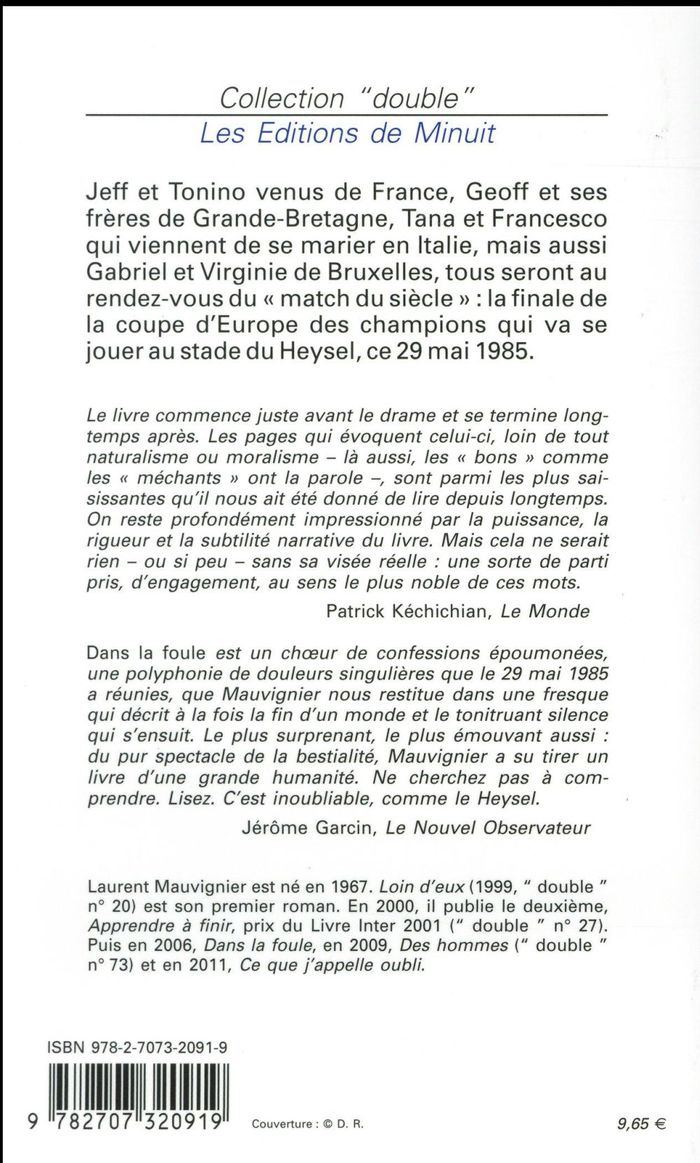 Quatrième de couverture de « Dans la foule »