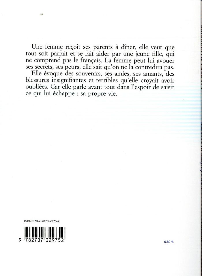 Quatrième de couverture de « Une légère blessure »