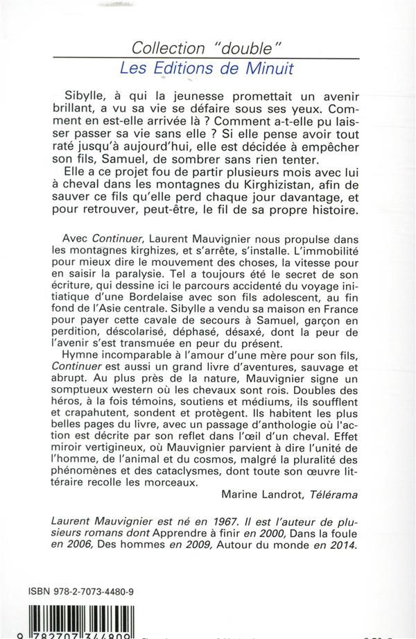 Quatrième de couverture de « Continuer »