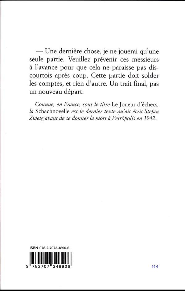 Quatrième de couverture de « Échecs »