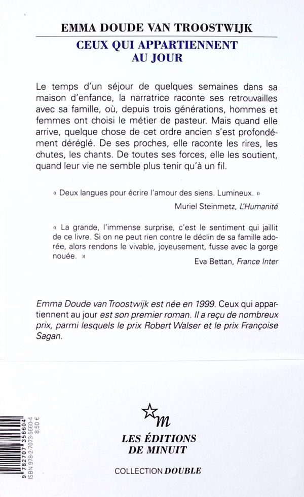 Quatrième de couverture de « Ceux qui appartiennent au jour »