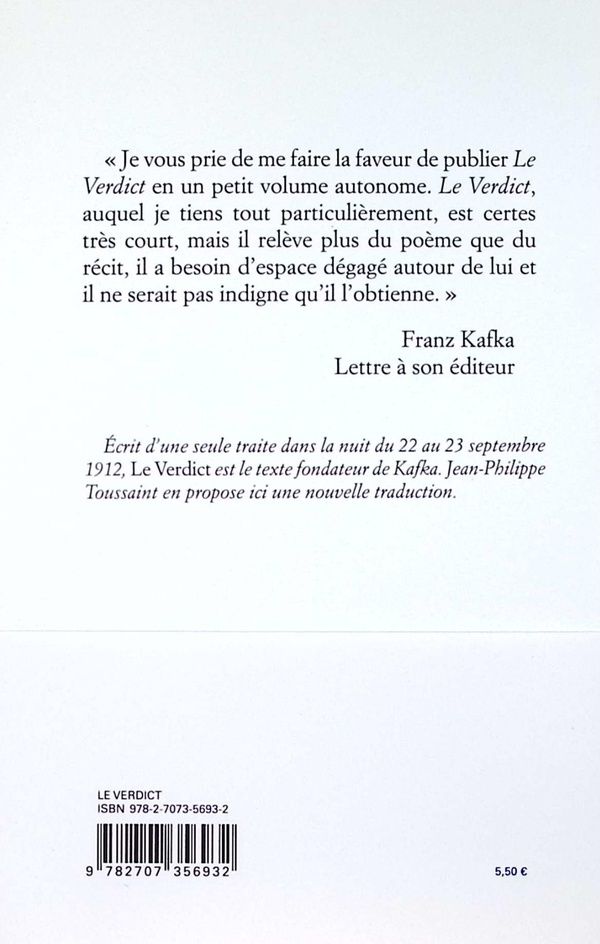 Quatrième de couverture de « Le verdict »