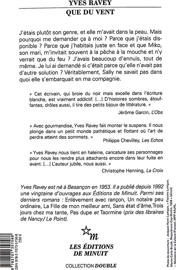 Quatrième de couverture de « Que du vent »
