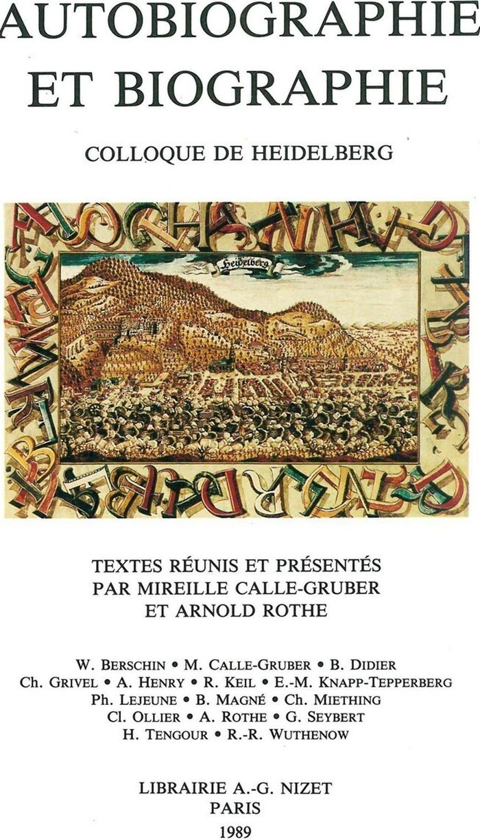 Couverture du livre « AUTOBIOGRAPHIE ET BIOGRAPHIE - COLLOQUE DE HEIDELBERG » de Xxx, librairie Les Contes Infusés à Corte