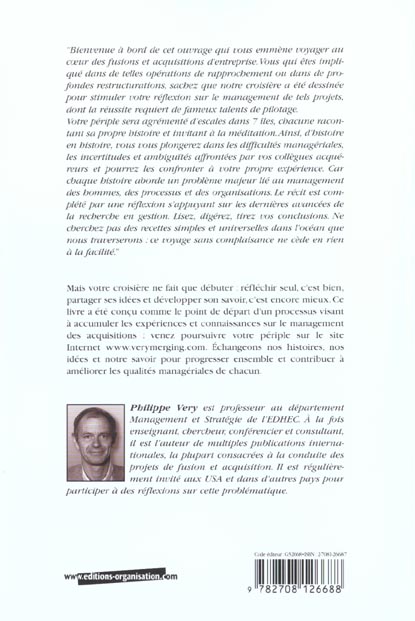 Quatrième de couverture de « DES FUSIONS ET DES HOMMES »