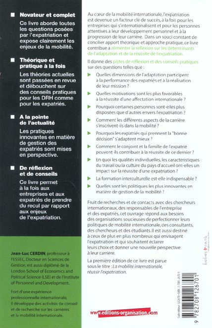 Quatrième de couverture de « L'EXPATRIATION - LES REFERENCES »