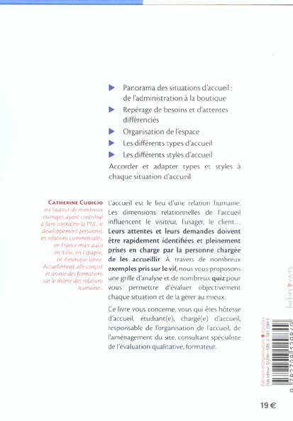 Quatrième de couverture de « SOIGNEZ L'ACCUEIL DANS VOTRE ENTREPRISE - LES REGLES D'OR DE L'ACCUEIL - LES LIVRES OUTILS »