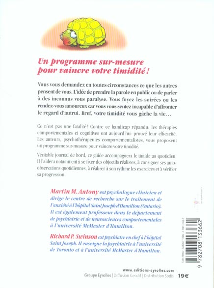 Quatrième de couverture de « TIMIDE ? - NE LAISSEZ PLUS LA PEUR DES AUTRES VOUS GACHER LA VIE »