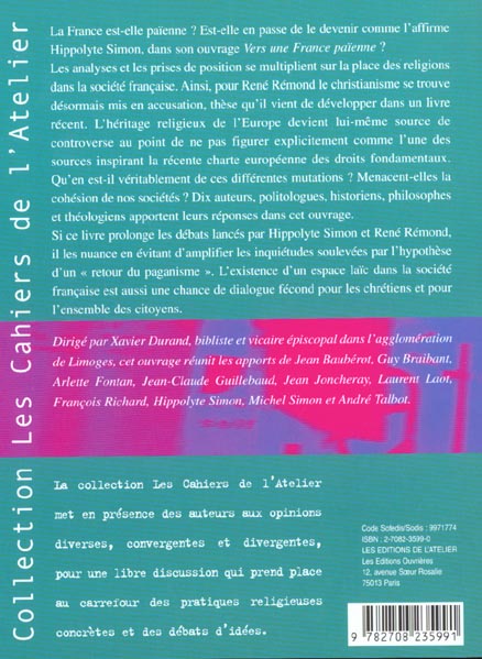 Quatrième de couverture de « LA FRANCE EST-ELLE PAIENNE ? »