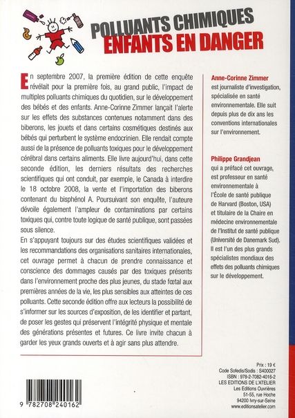 Quatrième de couverture de « POLLUANTS CHIMIQUES : ENFANTS EN DANGER »