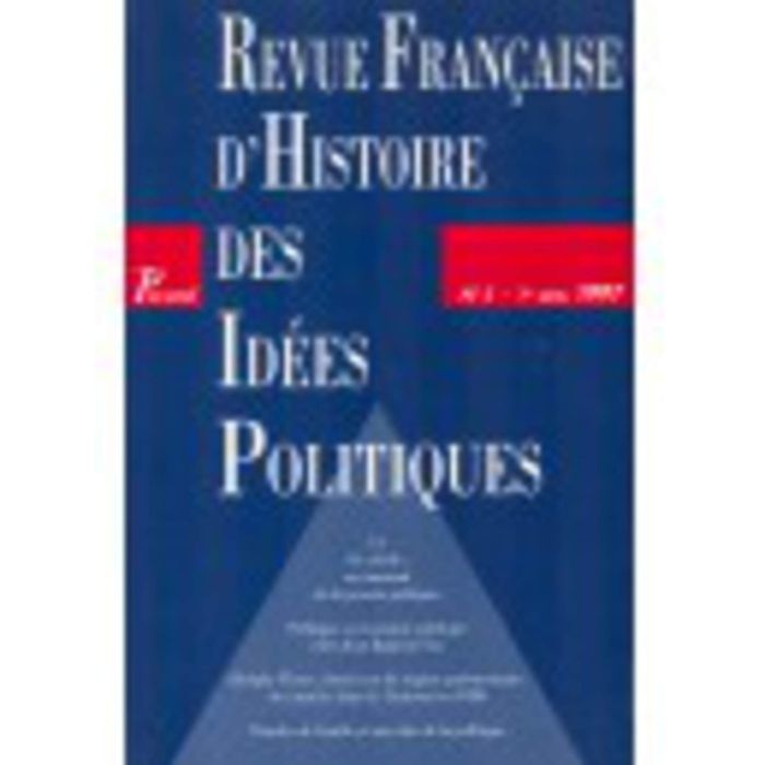 Couverture du livre « REVUE FRANCAISE D'HISTOIRE DES IDEES POLITIQUES - 5 - VOL05 » de Xxx, librairie Les Contes Infusés à Corte