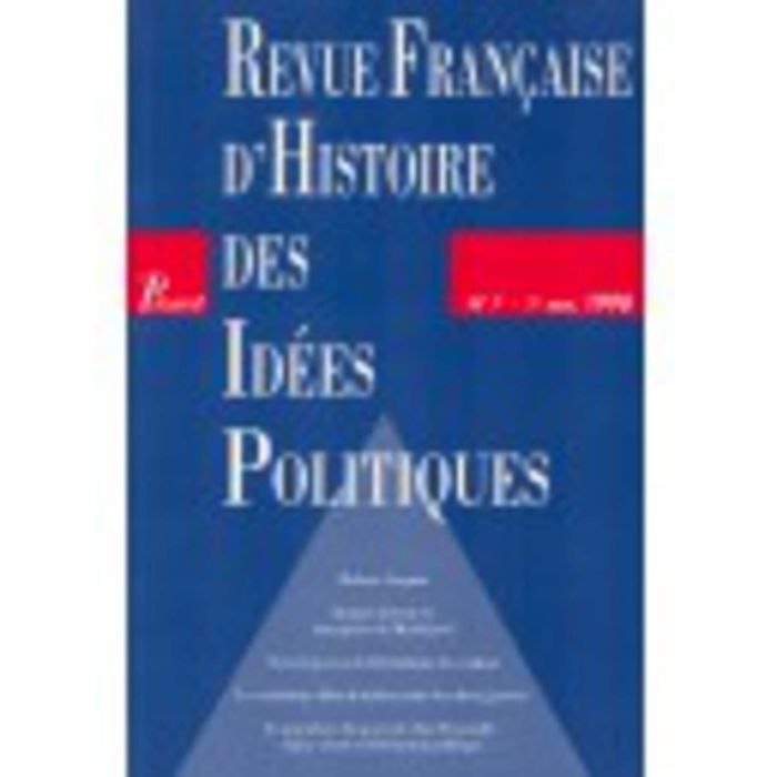 Couverture du livre « REVUE FRANCAISE D'HISTOIRE DES IDEES POLITIQUES - 7 - VOL07 » de Xxx, librairie Les Contes Infusés à Corte