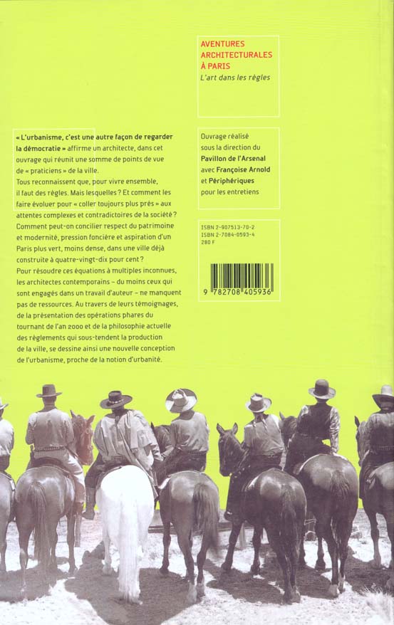Quatrième de couverture de « AVENTURES ARCHITECTURALES A PARIS. - L'ART DANS LES REGLES »