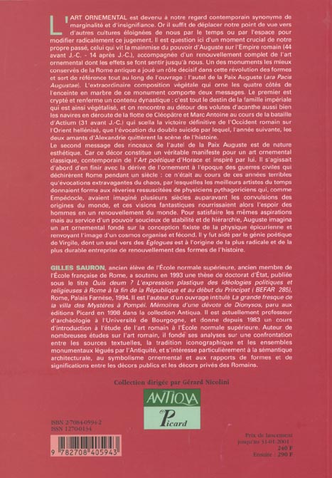 Quatrième de couverture de « HISTOIRE VEGETALISEE. - ORNEMENT ET POLITIQUE A ROME »