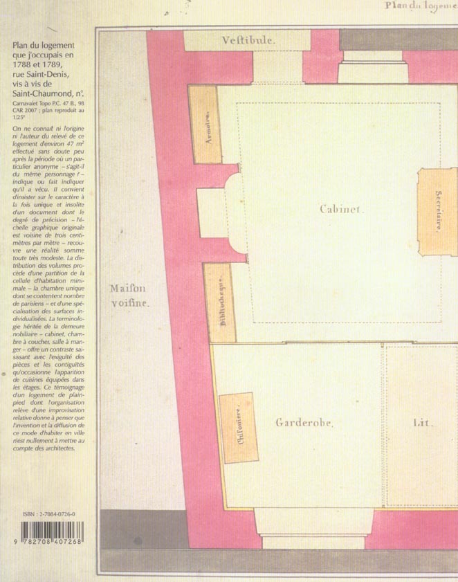 Quatrième de couverture de « LA CONQUETE DU PLAIN-PIED. L'IMMEUBLE A PARIS AU XVIIIE SIECLE. »