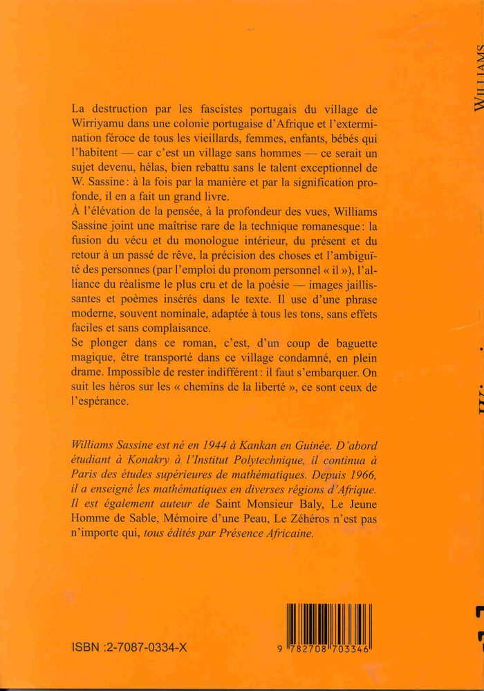 Quatrième de couverture de « WIRRIYAMU »