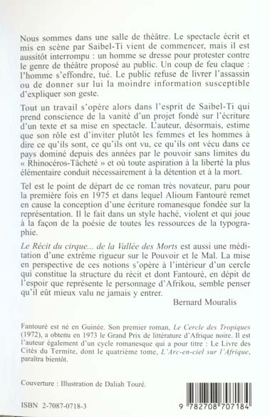 Quatrième de couverture de « LE RECIT DU CIRQUE...DE LA VALLEE DES MORTS »