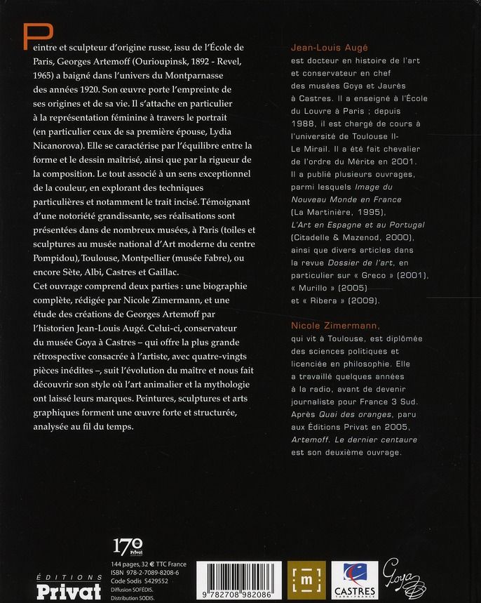 Quatrième de couverture de « ARTEMOFF, LE DERNIER CENTAURE »