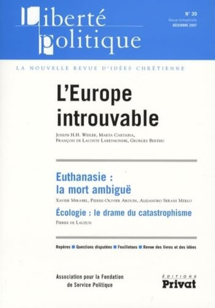 Couverture du livre « LIBERTE POLITIQUE N39 12-2007 » de Collectif, librairie Les Contes Infusés à Corte