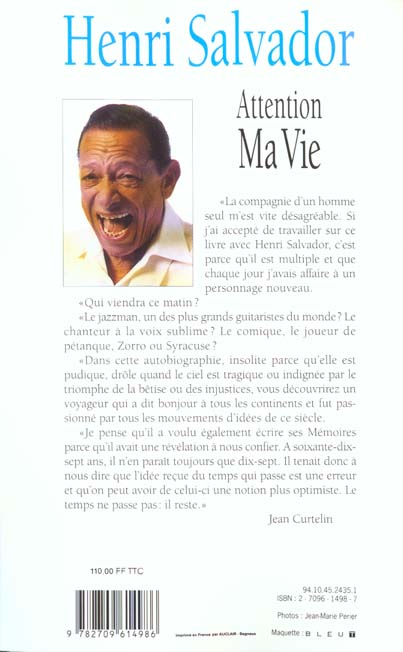 Quatrième de couverture de « ATTENTION MA VIE »