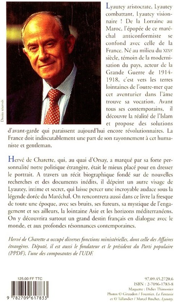 Quatrième de couverture de « LYAUTEY »