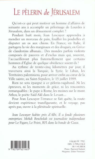 Quatrième de couverture de « LE PELERIN DE JERUSALEM »