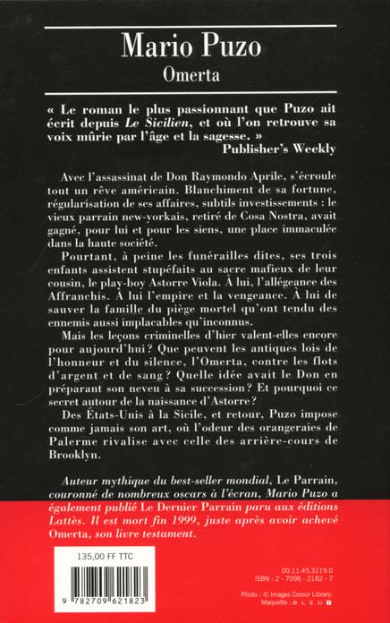 Quatrième de couverture de « OMERTA »