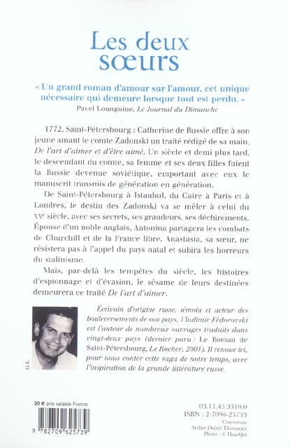 Quatrième de couverture de « LES DEUX SOEURS »