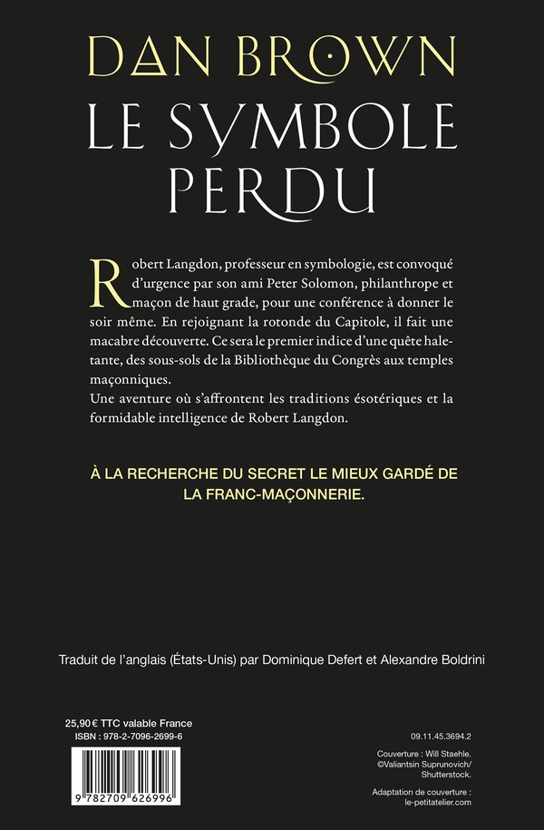 Quatrième de couverture de « Le symbole perdu : roman »