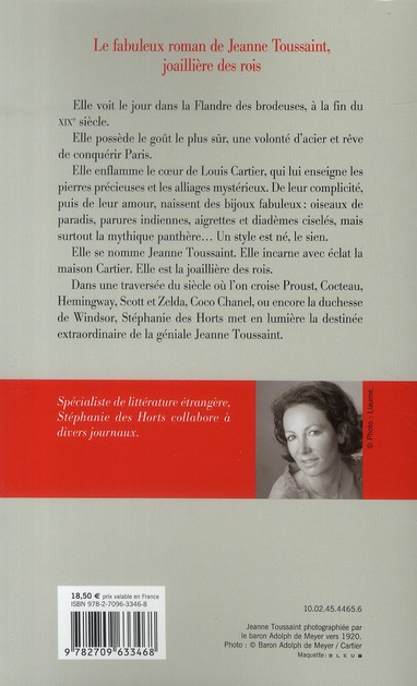 Quatrième de couverture de « La panthère : le fabuleux roman de Jeanne Toussaint, joaillière des rois »