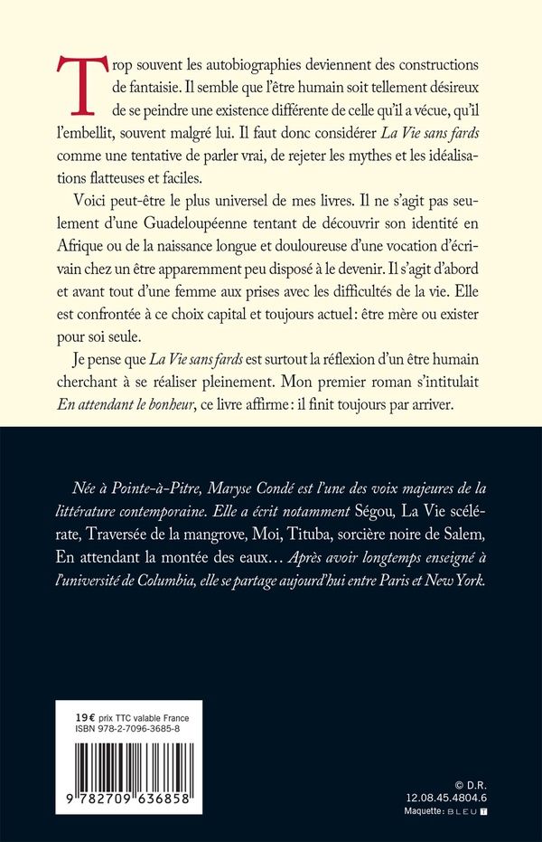 Quatrième de couverture de « La vie sans fards »