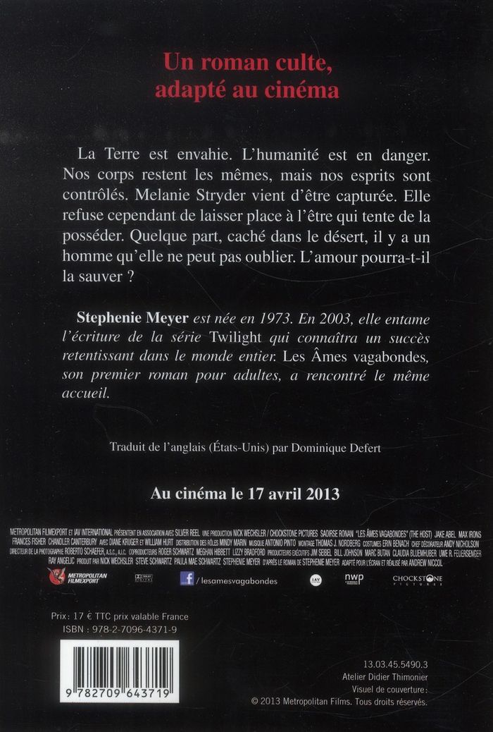 Quatrième de couverture de « Les âmes vagabondes : roman »