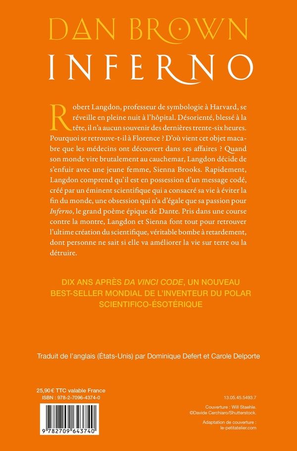 Quatrième de couverture de « Inferno : roman »