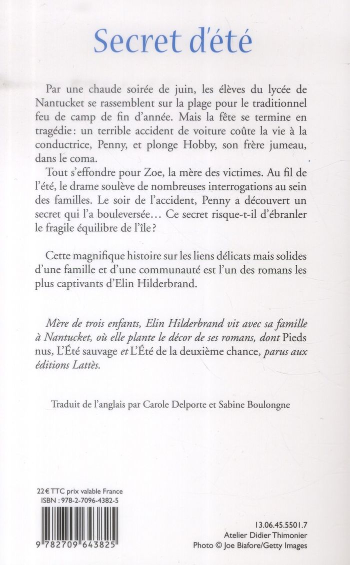 Quatrième de couverture de « Secret d'été : roman »