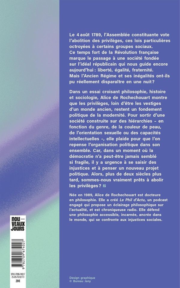 Quatrième de couverture de « Privilèges : ce qu'il nous reste à abolir »