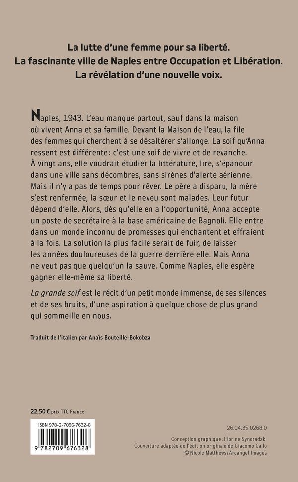 Quatrième de couverture de « La grande soif »