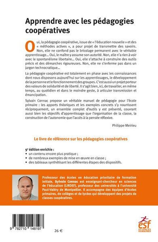 Quatrième de couverture de « Apprendre avec les pédagogies coopératives : démarches et outils pour l'école »