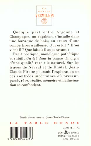 Quatrième de couverture de « UN ETE DANS LA COMBE »